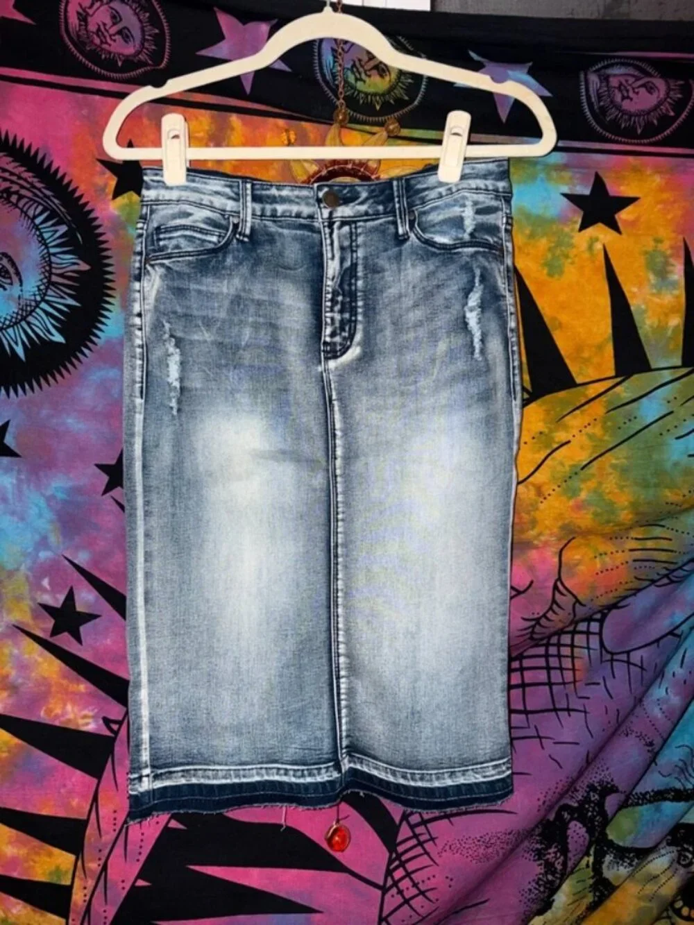 Iris Jeans Blue Denim Midi Skirt